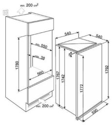 Встраиваемый морозильник smeg FI360LX Встраиваемый морозильник smeg FI360LX