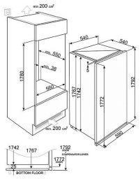 Встраиваемый холодильник smeg RI360RX