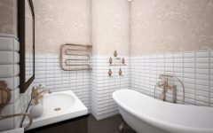 Отделка ванной обоями